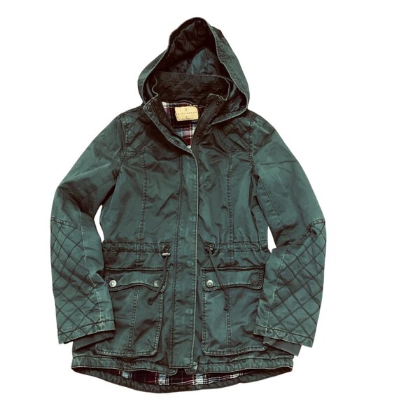 Prince & Fox Womens Green Quilted Hooded Utility Jacket M - Picture 2 of 13